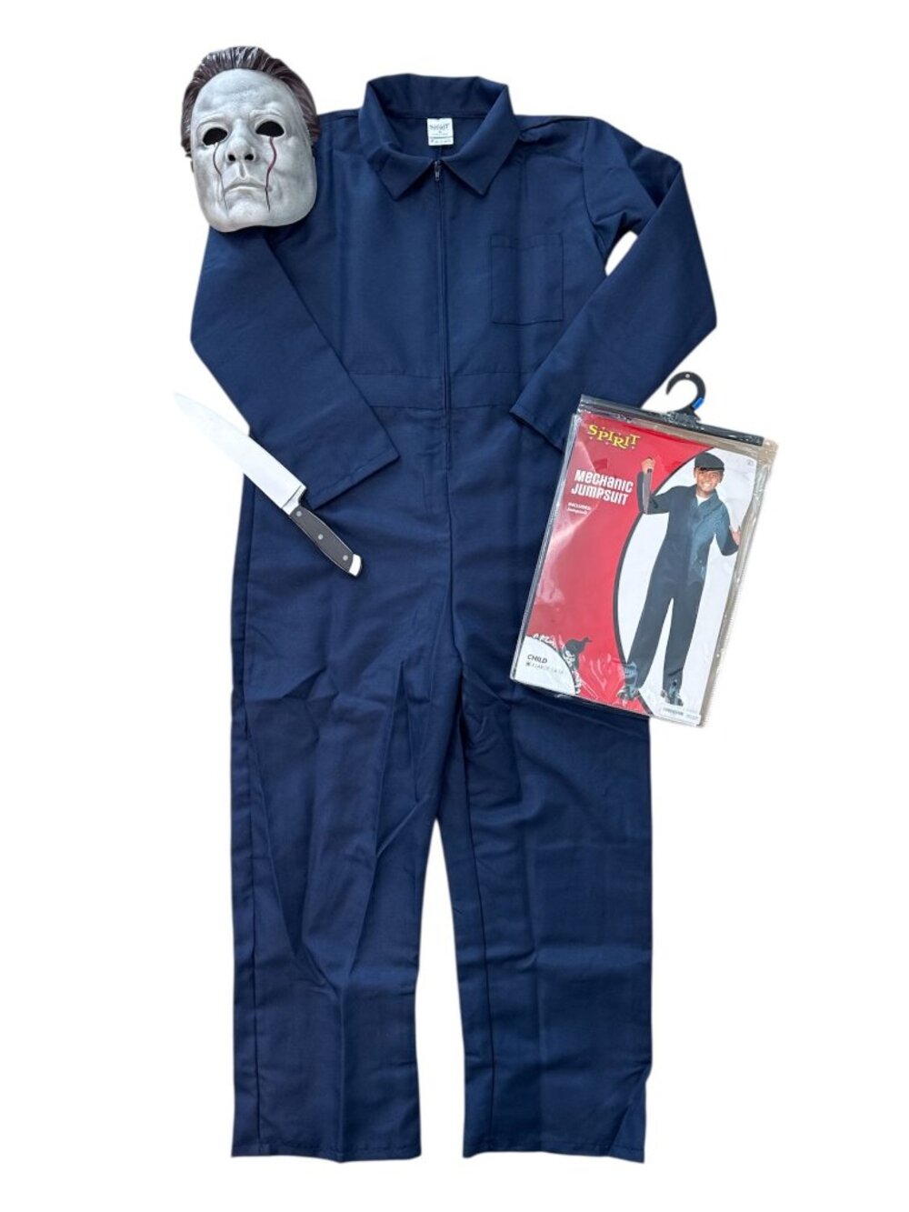 Boy's Michael Myers Costume Bundle XL Jumpsuit Mask Knife Halloween